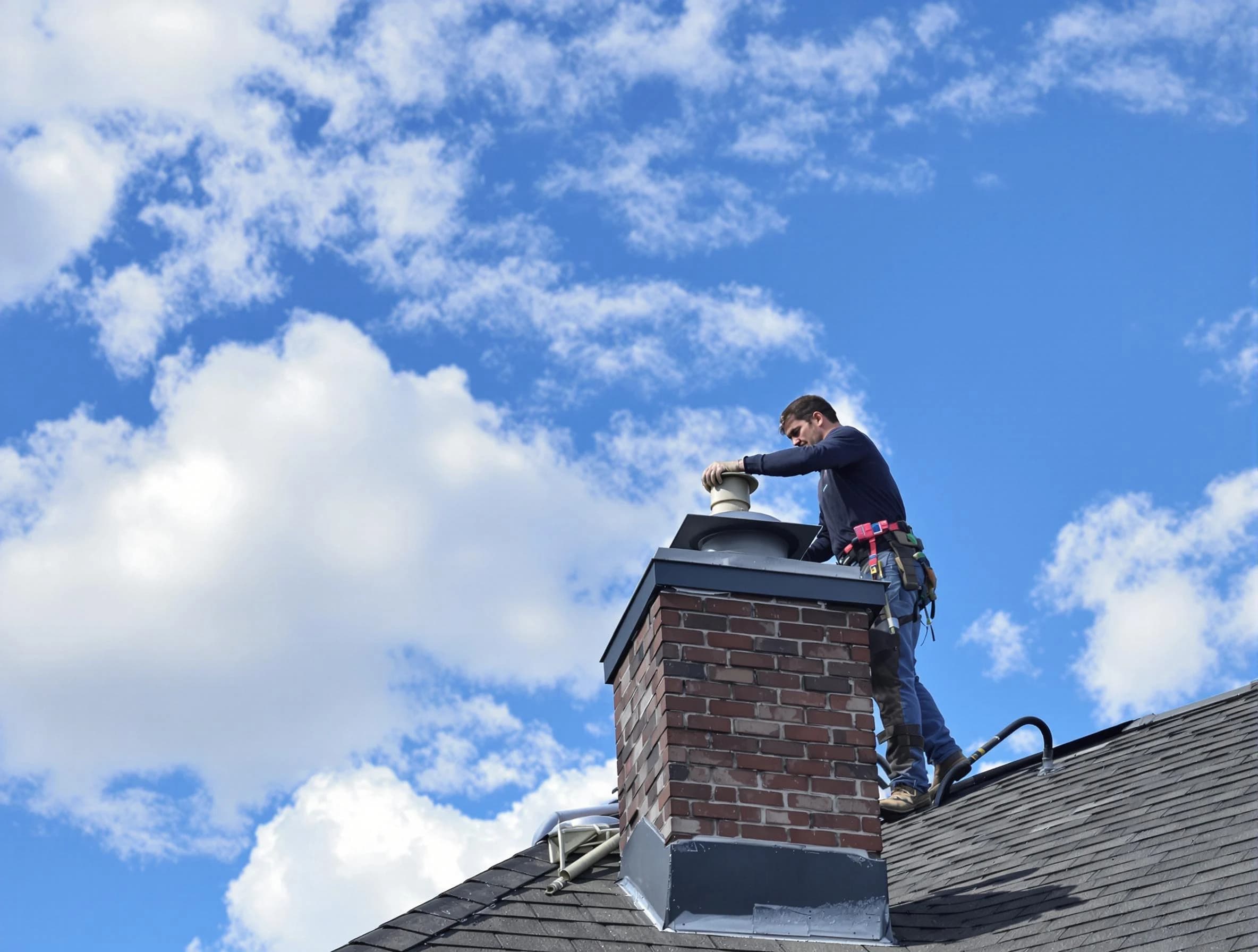 Sun Lakes Chimney Sweep installing a sturdy chimney cap in Sun Lakes, AZ