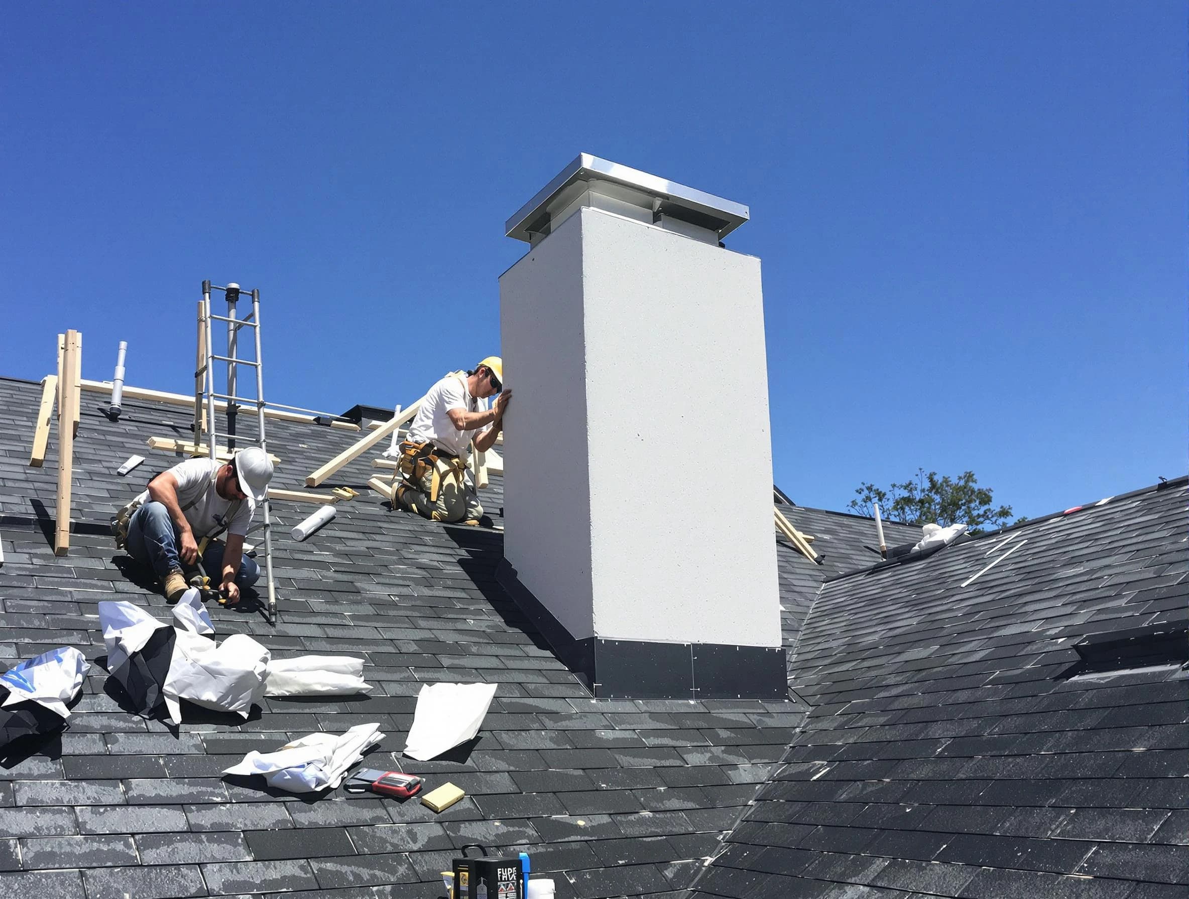Sun Lakes Chimney Sweep crew installing a new chimney in Sun Lakes, AZ