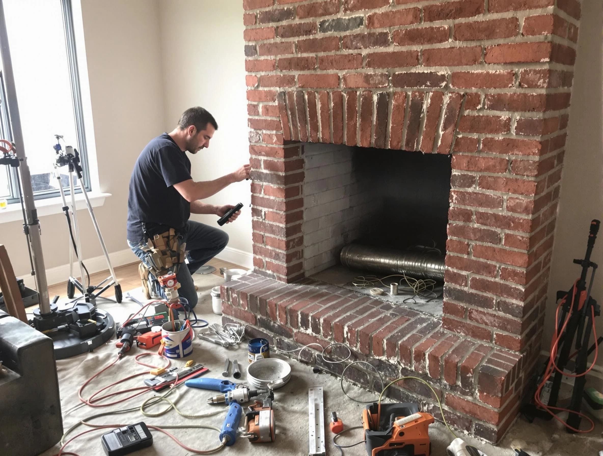 Sun Lakes Chimney Sweep specialist finalizing chimney liner service in Sun Lakes, AZ