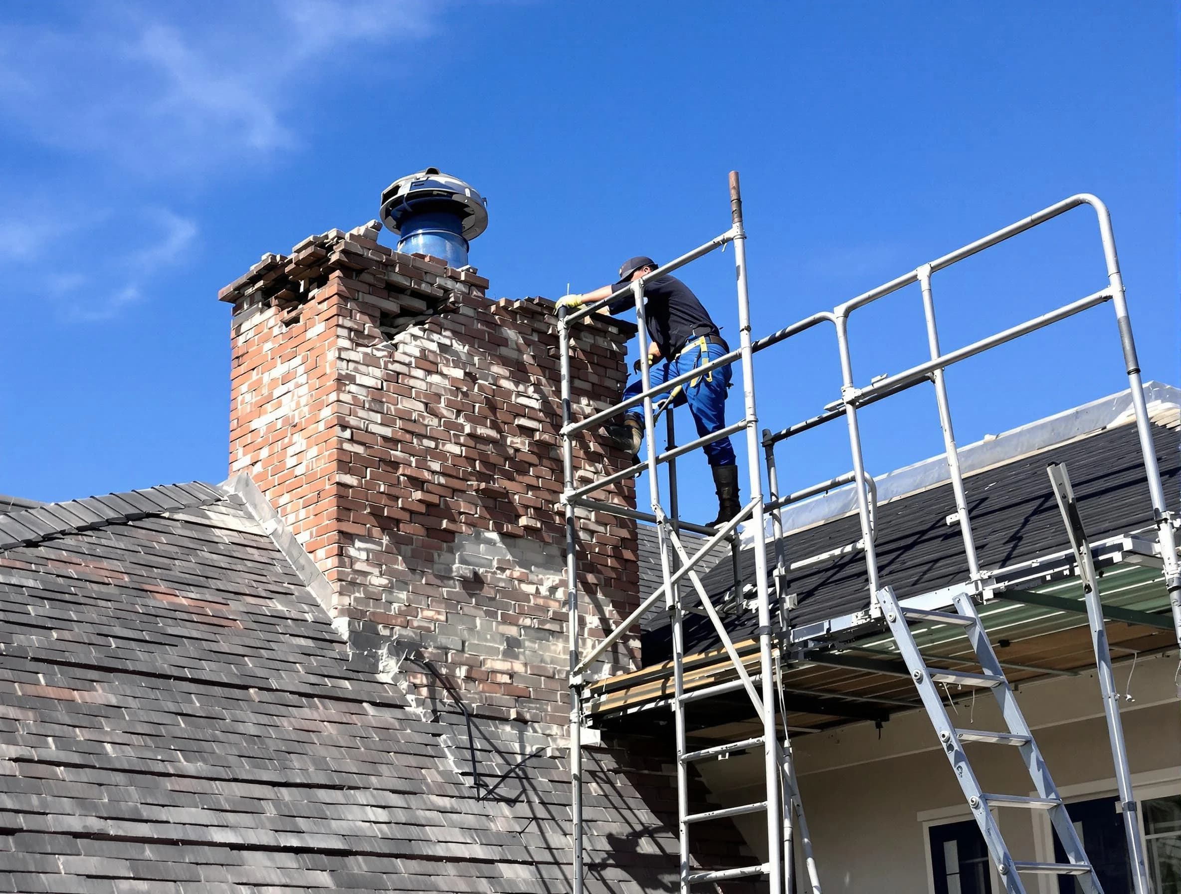 Rebuilding a chimney structure by Sun Lakes Chimney Sweep in Sun Lakes, AZ