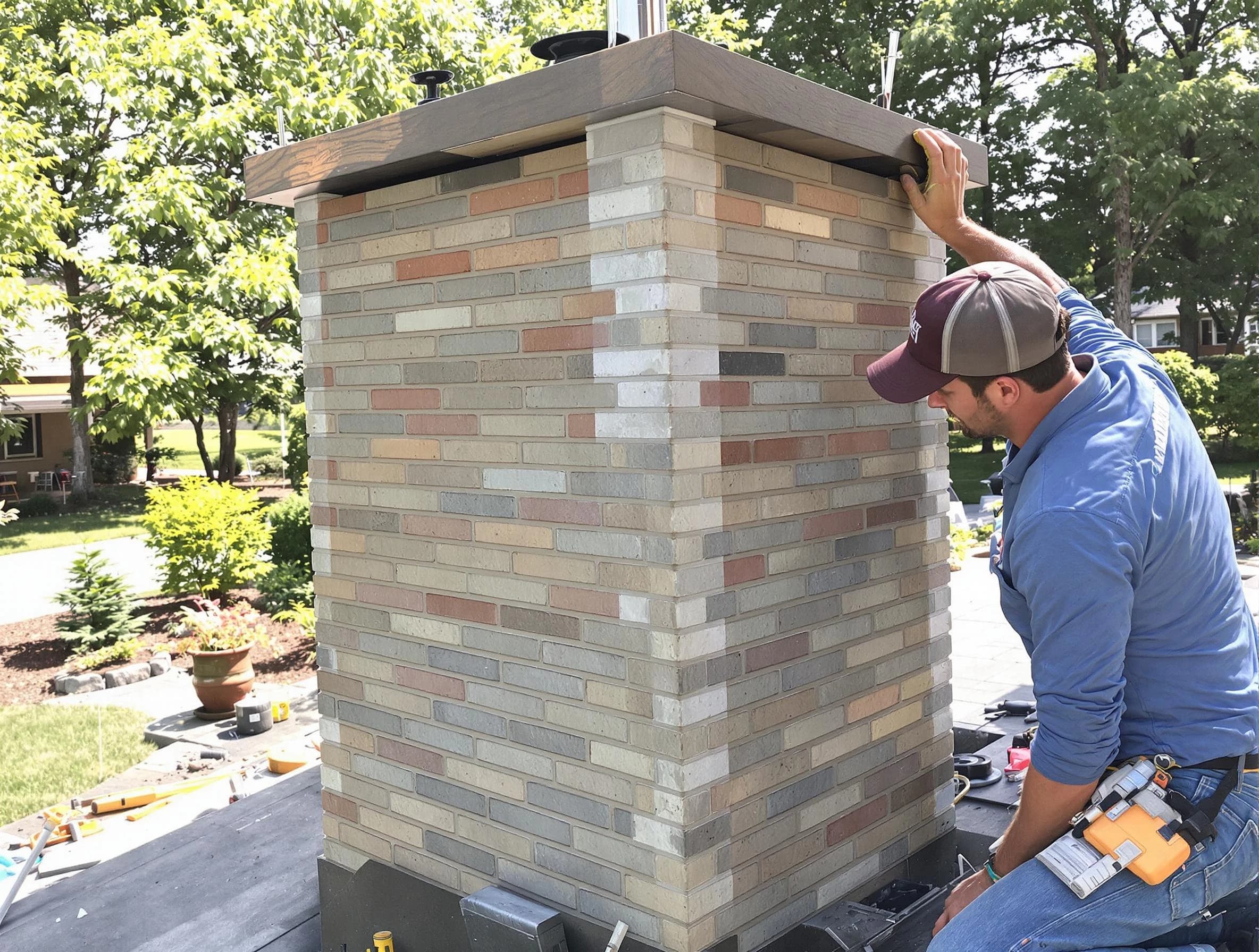 Sun Lakes Chimney Sweep completing a modern chimney remodel in Sun Lakes, AZ