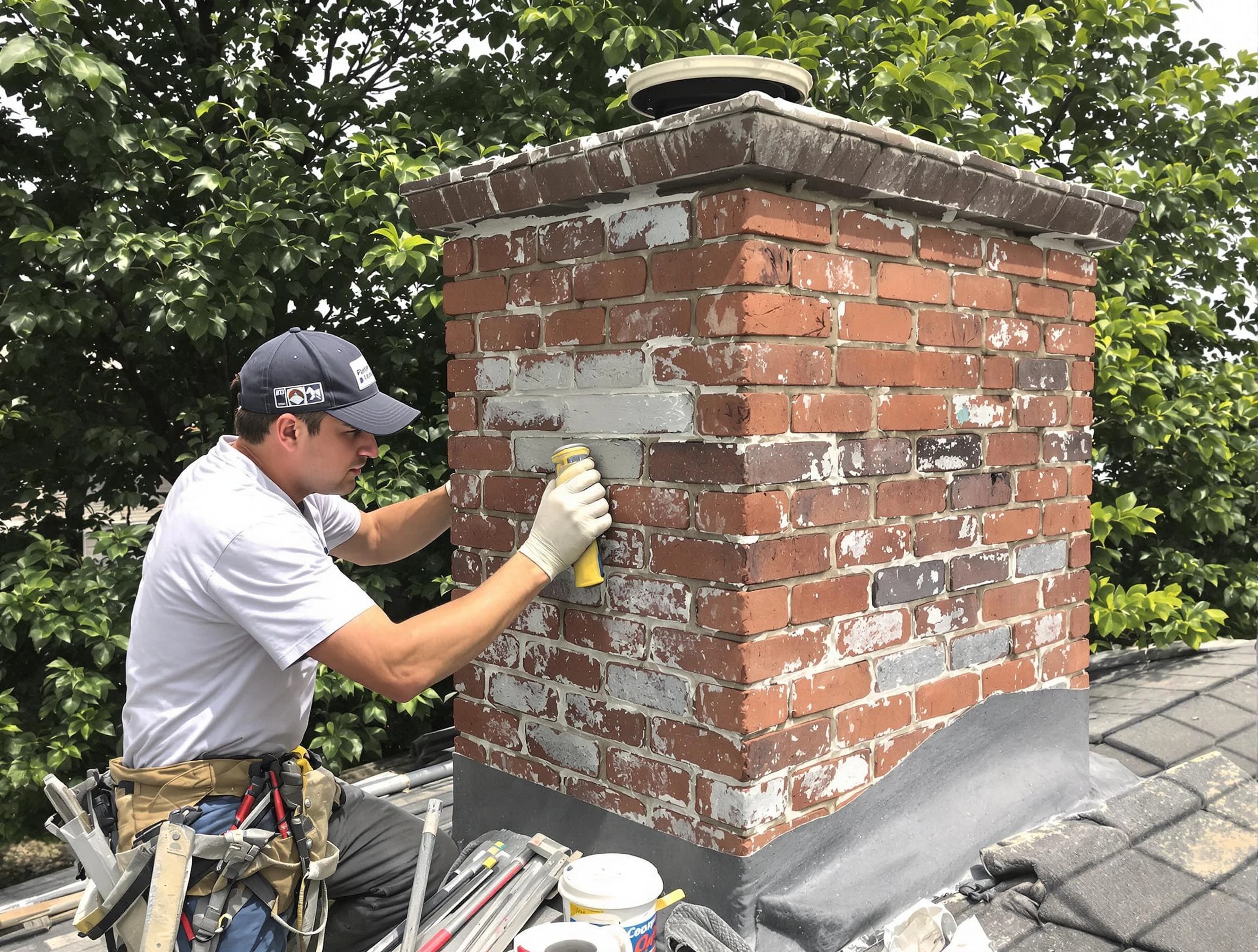 Sun Lakes Chimney Sweep restoring an aging chimney in Sun Lakes, AZ