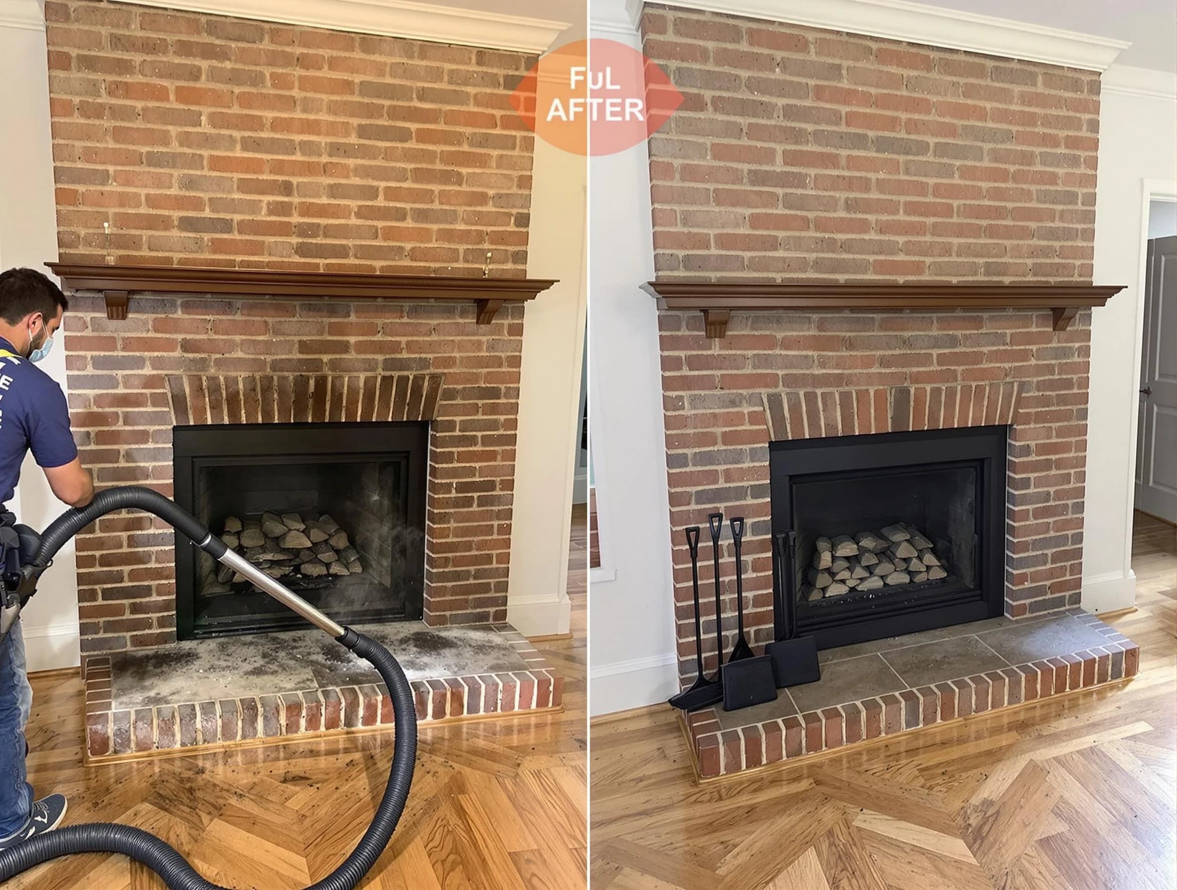 Sun Lakes Chimney Sweep carefully sanitizing a fireplace in Sun Lakes, AZ