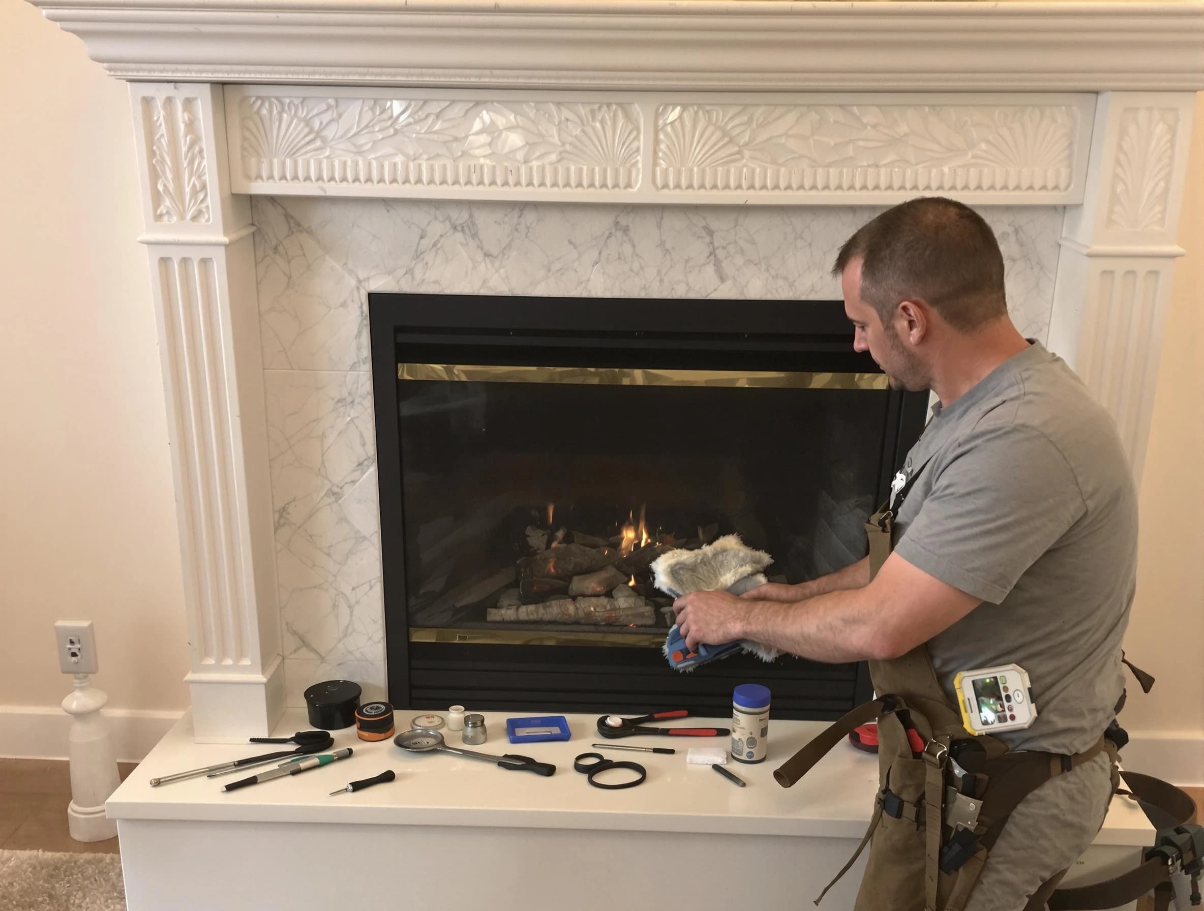 Sun Lakes Chimney Sweep performing fireplace maintenance in Sun Lakes, AZ
