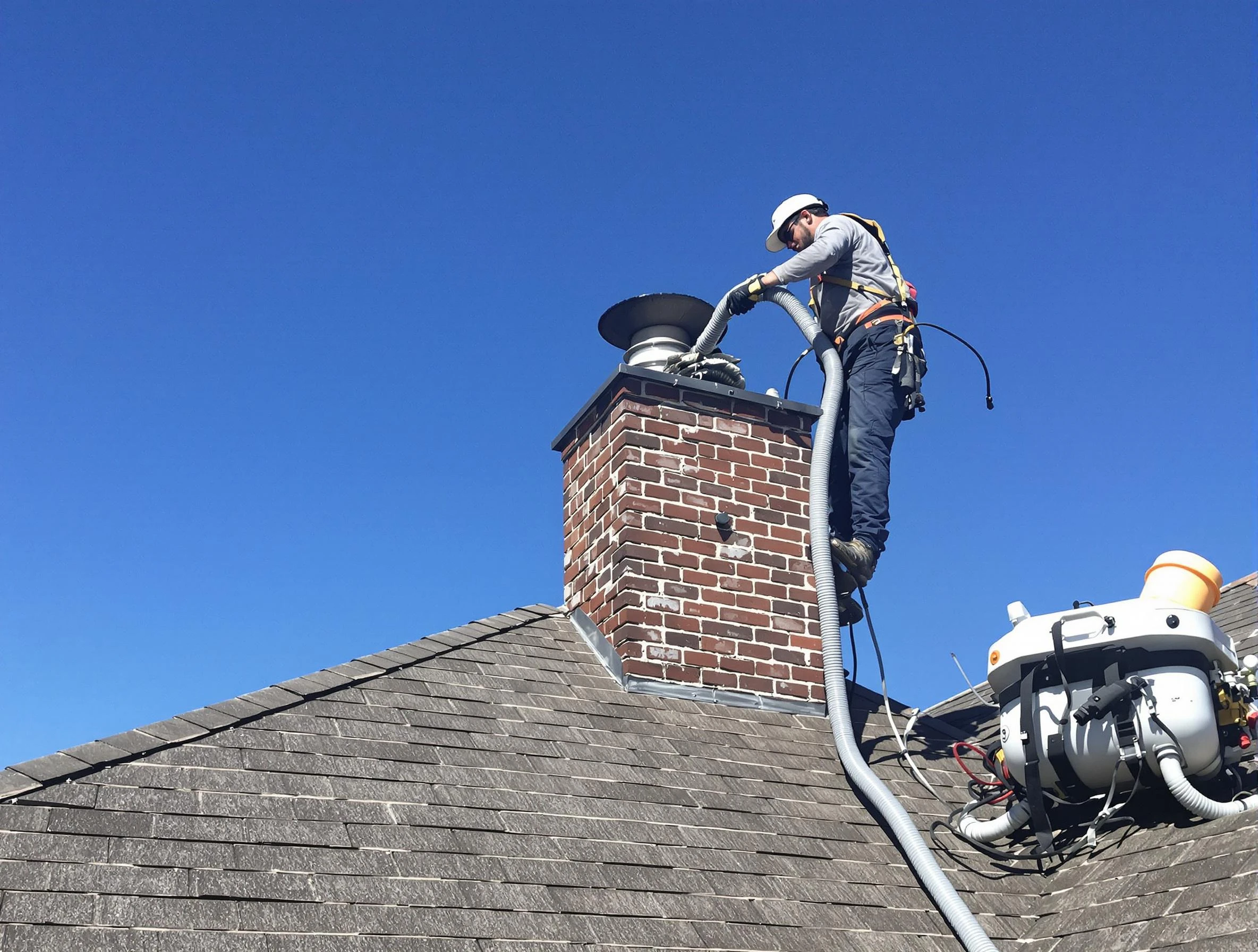 Dedicated Sun Lakes Chimney Sweep team member cleaning a chimney in Sun Lakes, AZ