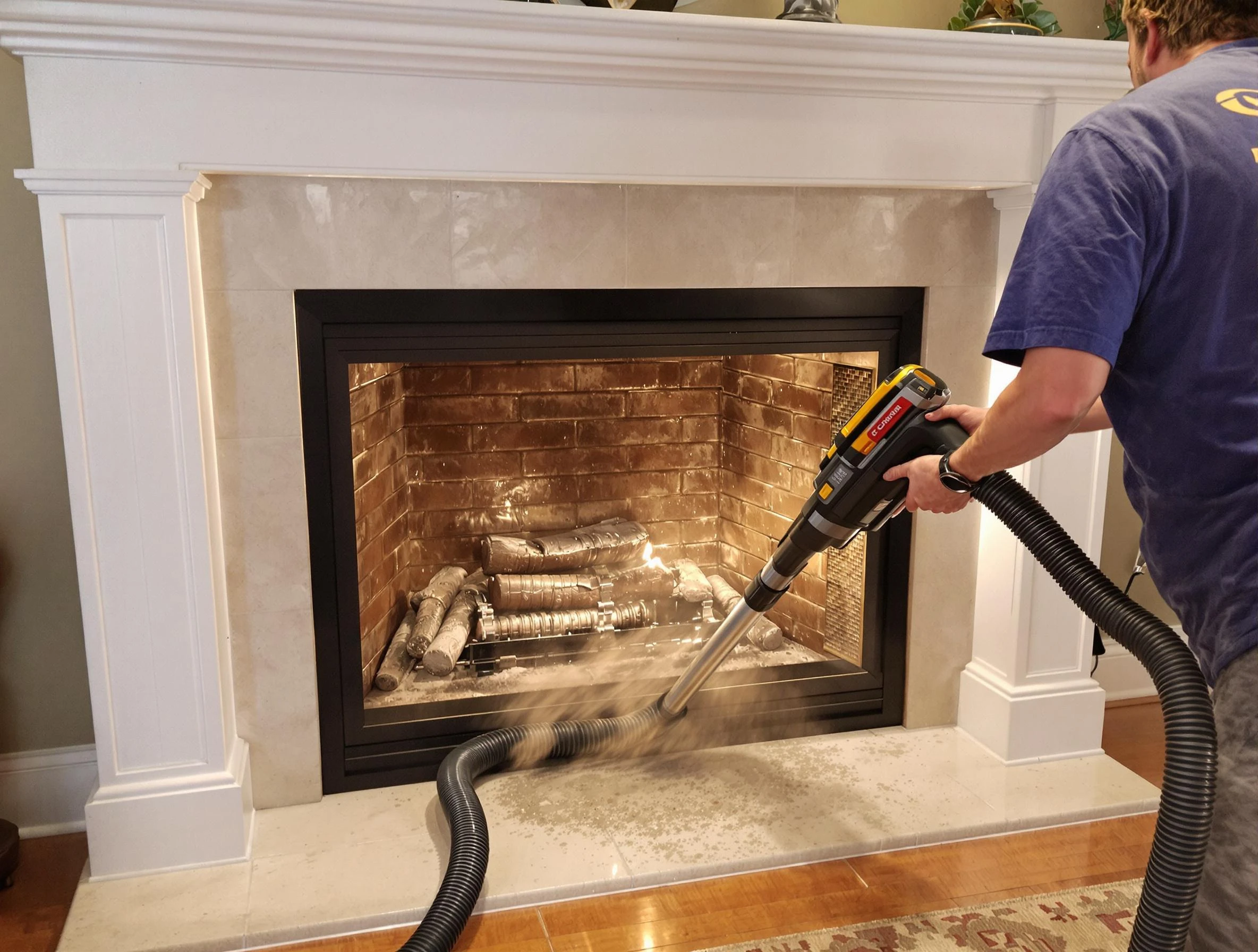 Fireplace cleaning performed by Sun Lakes Chimney Sweep in Sun Lakes, AZ