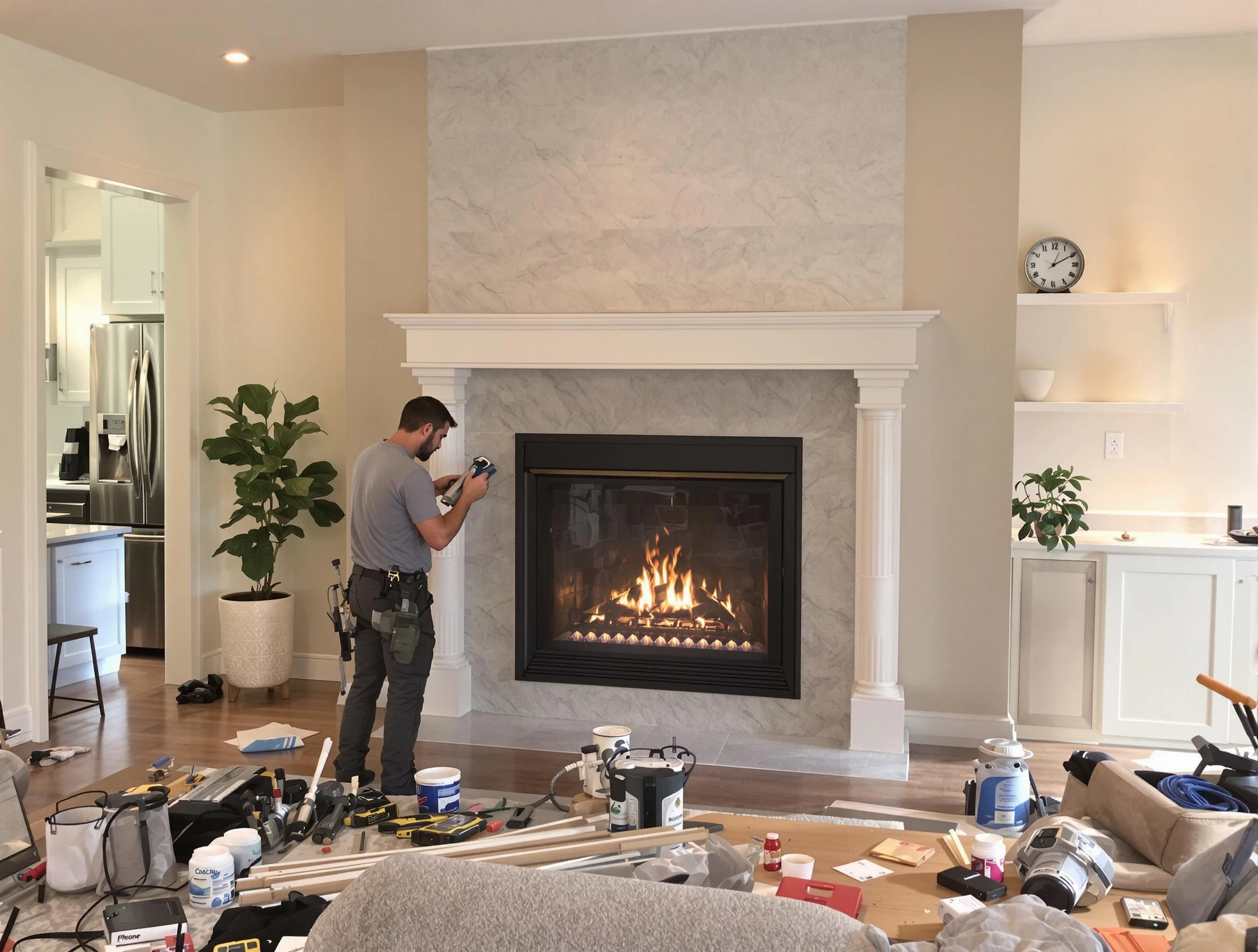 Newly installed fireplace by Sun Lakes Chimney Sweep in Sun Lakes, AZ
