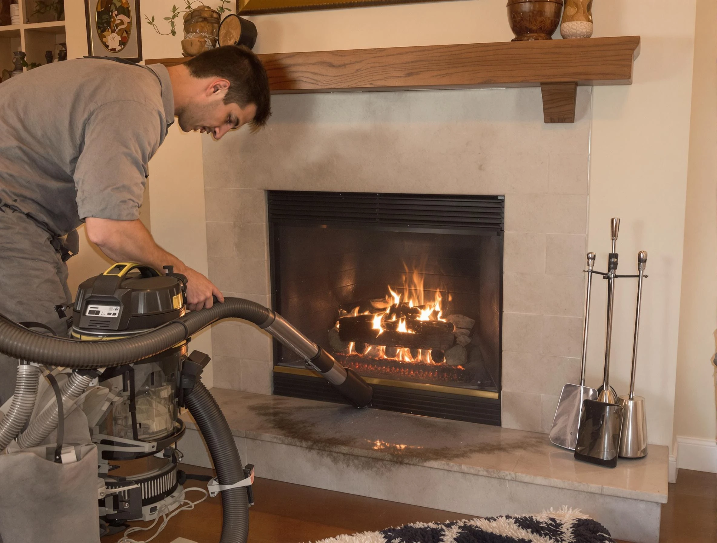 Routine fireplace upkeep by Sun Lakes Chimney Sweep in Sun Lakes, AZ